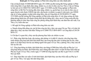 Công văn  1002/TY-TYTS Báo tình hình bệnh, dịch bệnh thủy sản