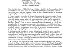 Công văn  2044/BTP-PBGDPL hướng dẫn thực hiện CV 849/TTg-KGVX mở đợt cao điểm phòng, chống ma tuý