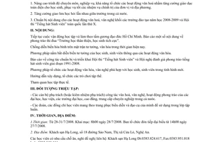 Công văn  4825/BGDĐT-CTHSSV Triệu tập lớp tập huấn cán bộ VH các trường ĐH, CĐ, TCCN toàn quốc 2008