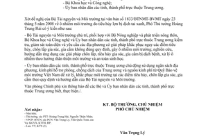 Công văn  3706/VPCP-KTN bảo vệ môi trường trong phòng, chống dịch bệnh gia súc, gia cầm