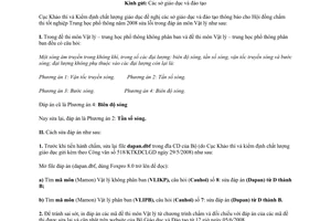 Công văn  536/KTKĐCLGD Sửa lỗi trong đáp án thi tốt nghiệp THPT môn Vật lý 2008