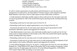 Official Dispatch No. 5659/NHNN-CSTT of June 25, 2008, making report on some credit norms