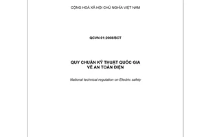 Quy chuẩn kỹ thuật Quốc gia QCVN 01:2008/BCT về an toàn điện do Bộ trưởng Bộ Công thương ban hành