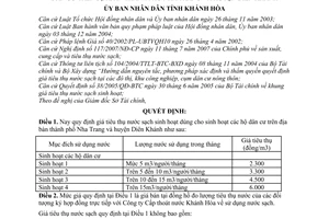 Quyết định 34/2008/QĐ-UBND giá tiêu thụ nước sạch sinh hoạt