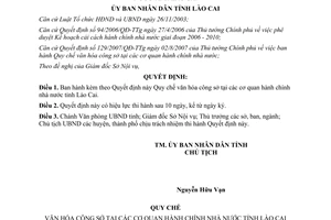Quyết định 26/2008/QĐ-UBND văn hoá công sở tại cơ quan hành chính Nhà nước Lào Cai
