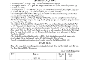 Quyết định 6880/QĐ-CT-THNVDT bổ sung, điều chỉnh bảng giá tối thiểu các loại xe ô tô