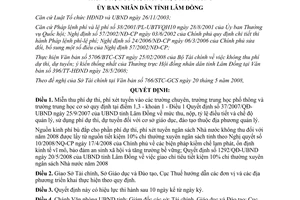 Quyết định 19/2008/QĐ-UBND miễn thu phí dự thi trường chuyên THCS THPT Lâm Đồng