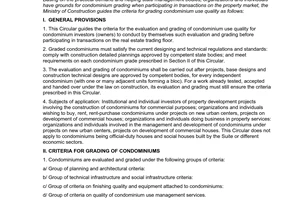 Circular No. 14/2008/TT-BXD of June 2, 2008, guiding the grading of condominiums.