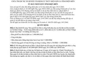 Quyết định 10/2008/QĐ-UBND bổ sung đơn giá xây dựng nhà, công trình phụ cho các hộ tái định cư tại dự án di dân tái định cư thủy điện Sơn La,Điện Biên