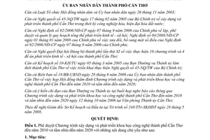 Quyết định 1309/QĐ-UBND 2008 xây dựng phát triển khoa học công nghệ Cần Thơ đến 2010