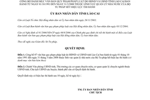 Quyết định 17/2008/QĐ-UBND danh mục văn bản Lào Cai hết hiệu lực thi hành