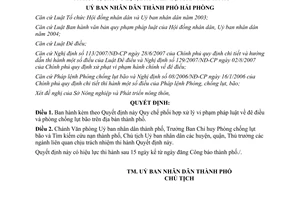 Quyết định 902/2008/QĐ-UBND về Quy chế phối hợp xử lý vi phạm pháp luật đê điều