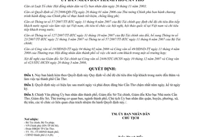 Quyết định 54/2008/QĐ-UBND Quy định chế độ chi tiêu đón tiếp khách trong nước