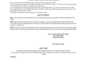 Quyết định 22/2008/QĐ-UBND Quy chế phối hợp hoạt động trong phát triển