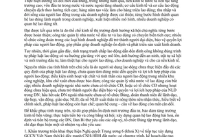 Chỉ thị 22-CT/TW năm 2008 xây dựng quan hệ lao động ổn định và tiến bộ