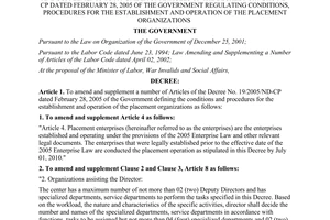 Decree No. 71/2008/ND-CP on amendments and supplements to a number of articles