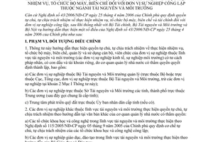 Thông tư liên tịch 02/2008/TTLT-BTNMT-BNV hướng dẫn thực hiện chế độ tự chủ, tự chịu trách nhiệm