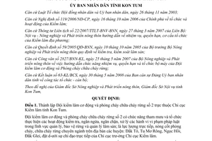 Quyết định 21/2008/QĐ-UBND thành lập Đội kiểm lâm cơ động và phòng cháy chữa chá