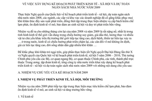 Chỉ thị 723/CT-TTg xây dựng kế hoạch phát triển kinh tế - xã hội dự toán ngân sách nhà nước năm 2009