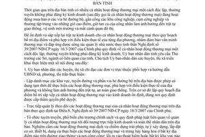 Chỉ thị 05/2008/CT-UBND địa điểm bố trí cá nhân hoạt động thương mại Bình Dương