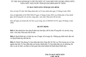 Quyết định 06/2008/QĐ-UBND Quy chế tổ chức lễ tang cán bộ công viên chức Nhà nước Quảng Bình