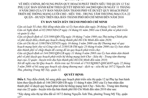 Quyết định 2427/QĐ-UBND quy hoạch phát triển hệ thống mạng lưới Chợ - Siêu thị - Trung tâm thương mại của 22 quận - huyện TPHCM đến năm 2010