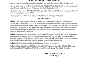 Quyết định 48/2008/QĐ-UBND dự toán chi sự nghiệp y tế 2008 Bình Thuận