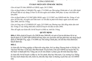 Quyết định 19/2008/QĐ-UBND điều chỉnh kế hoạch vốn xây dựng cơ bản Sóc Trăng