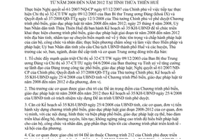 Chỉ thị 25/2008/CT-UBND thực hiện chương trình phổ biến giáo dục pháp luật 2008-2012 Thừa Thiên Huế