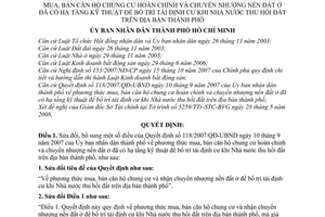 Quyết định 47/2008/QĐ-UBND phương thức mua, bán căn hộ chung cư hoàn chỉnh và chuyển nhượng nền đất ở đã có hạ tầng kỹ thuật