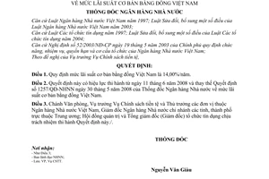 Quyết định 1317/QĐ-NHNN mức lãi suất cơ bản bằng đồng Việt Nam