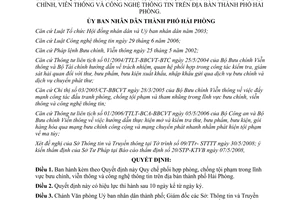 Quyết định 942/2008/QĐ-UBND Quy chế phối hợp phòng chống tội phạm bưu chính viễn thông công nghệ Hải Phòng