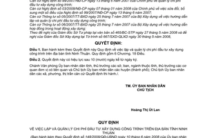 Quyết định 148/2008/QĐ-UBND lập quản lý chi phí đầu tư xây dựng công trình