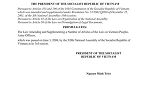Order No. 14/2008/L-CTN of June 12, 2008, on promulgation of Law.