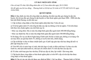 Quyết định 20/2008/QĐ-UBND tiêu chí công nhận xã phường thị trấn thoát nghèo Bình Dương