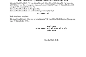 Lệnh công bố Luật năng lượng nguyên tử 13/2008/L-CTN