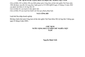 Lệnh công bố Luật thuế thu nhập doanh nghiệp 09/2008/L-CTN