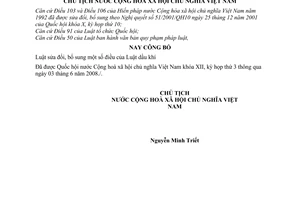 Lệnh công bố Luật bổ sung Luật dầu khí 05/2008/L-CTN