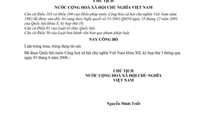 Lệnh công bố Luật trưng mua, trưng dụng tài sản 10/2008/L-CTN