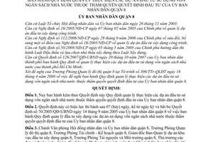Quyết định 03/2008/QĐ-UBND Quy định quản lý thực hiện các dự án đầu tư sử dụng vốn ngân sách nhà nước thuộc thẩm quyền quyết định UBND Quận 8