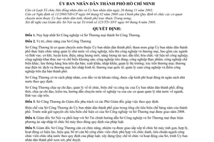 Quyết định 52/2008/QĐ-UBND hợp nhất Sở Công nghiệp và Sở Thương mại thành Sở Công Thương thành phố