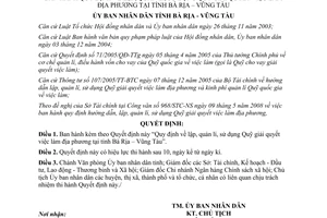 Quyết định 35/2008/QĐ-UBND Quy định lập, quản lí, sử dụng Quỹ giải quyết việc