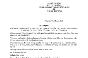 Hiệp định nhận trở lại công dân giữa Việt Nam Thụy Điển 2008