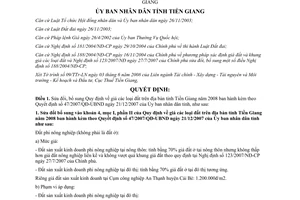 Quyết định 24/2008/QĐ-UBND sửa đổi giá các loại đất Tiền Giang 2008 kèm theo 47/2007/QĐ-UBND
