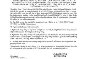 Thông tư 52/2008/TT-BTC chính sách hỗ trợ dầu hoả thắp sáng đồng bào dân tộc diện chính sách hộ nghèo chưa có điện lưới sửa đổi 37/2008/TT-BTC
