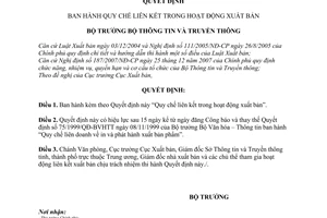 Quyết định 38/2008/QĐ-BTTTT quy chế liên kết trong hoạt động xuất khẩu