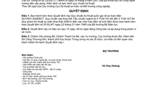 Quyết định 12/2008/QĐ-BCT Quy chuẩn kỹ thuật quốc gia về an toàn điện