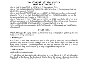 Quyết định 220/2008/NQ-HĐND đối tượng, mức thu và chế độ thu quản lý lệ phí