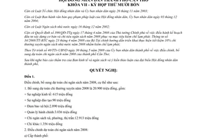 Nghị quyết 02/2008/NQ-HĐND bổ sung dự toán chi ngân sách 2008 Cần Thơ