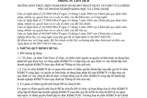 Thông tư liên tịch  06/2008/TTLT-BKHCN-BTC-BNV  doanh nghiệp khoa học và công nghệ